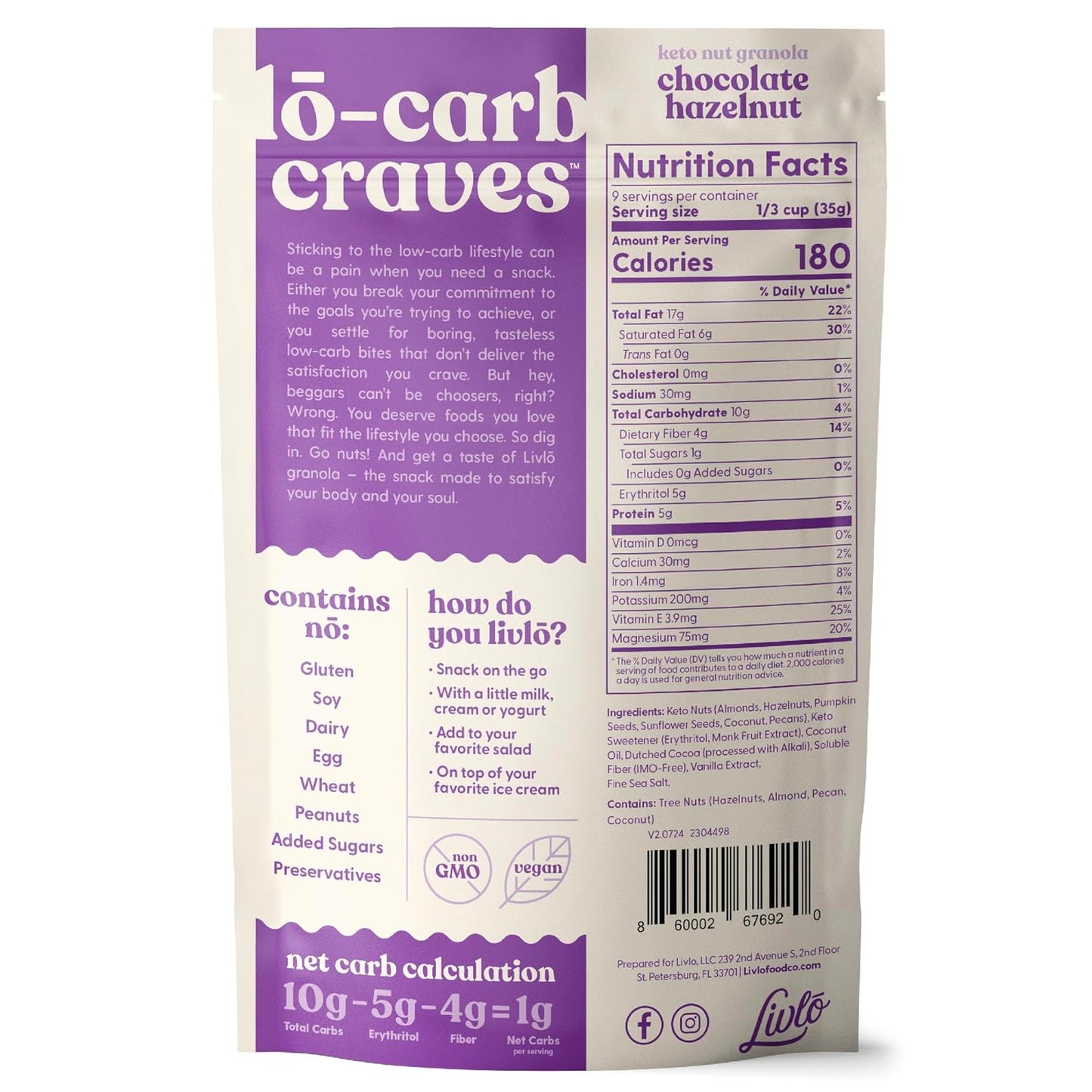 Livlo Granolo Keto Granola 312g
