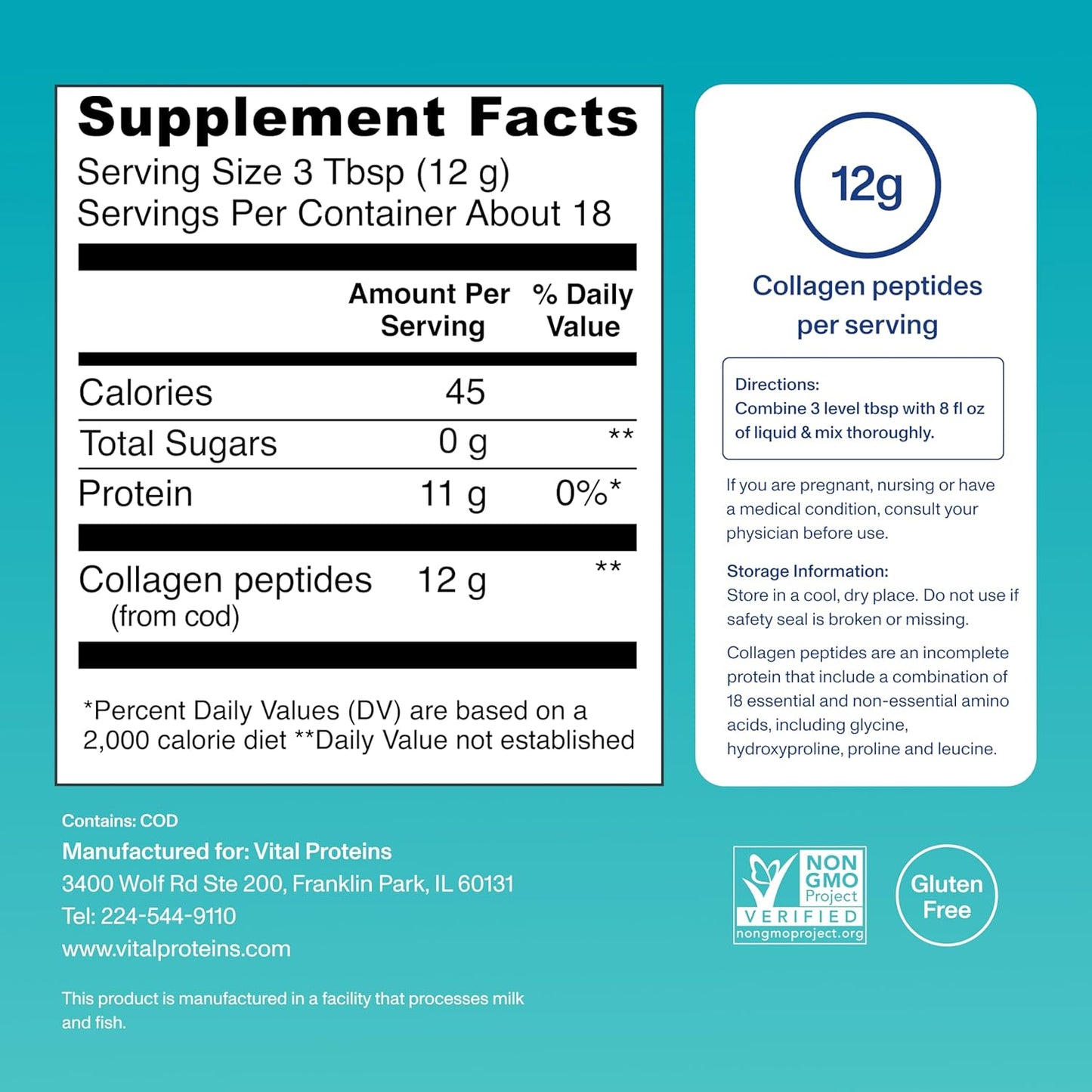 Vital Proteins Unflavored Marine Collagen 221g