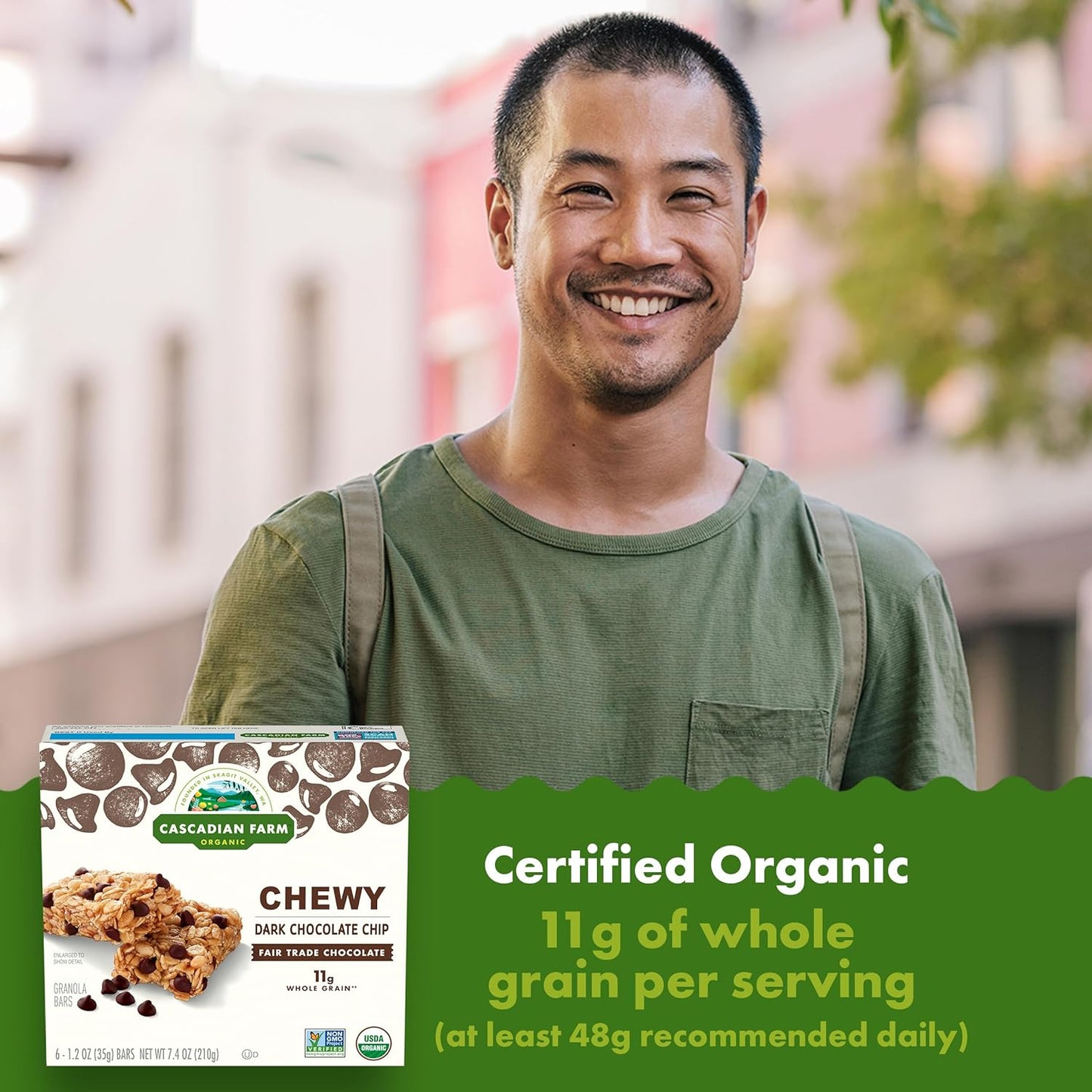 Cascadian Farm Dark Chocolate Chip Chewy Granola Bar 210g