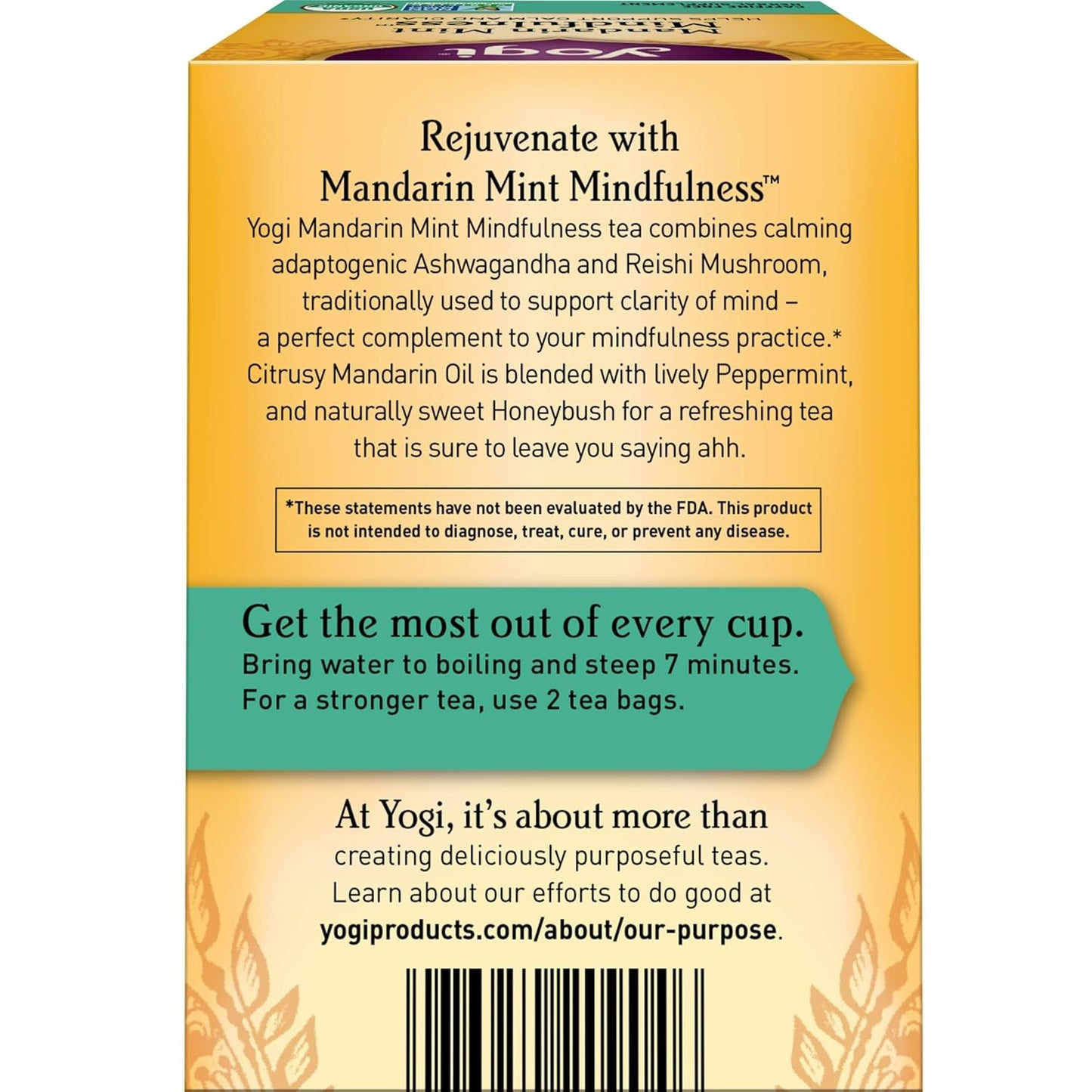 Yogi Mandarin Mint Mindfulness Tea, 1 Sachet