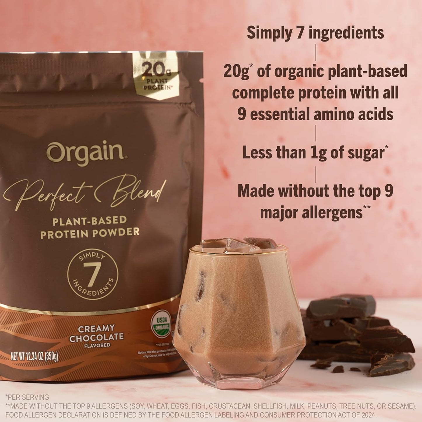 Orgain Perfect Blend Creamy Chocolate Plant Based Protein Powder 350g