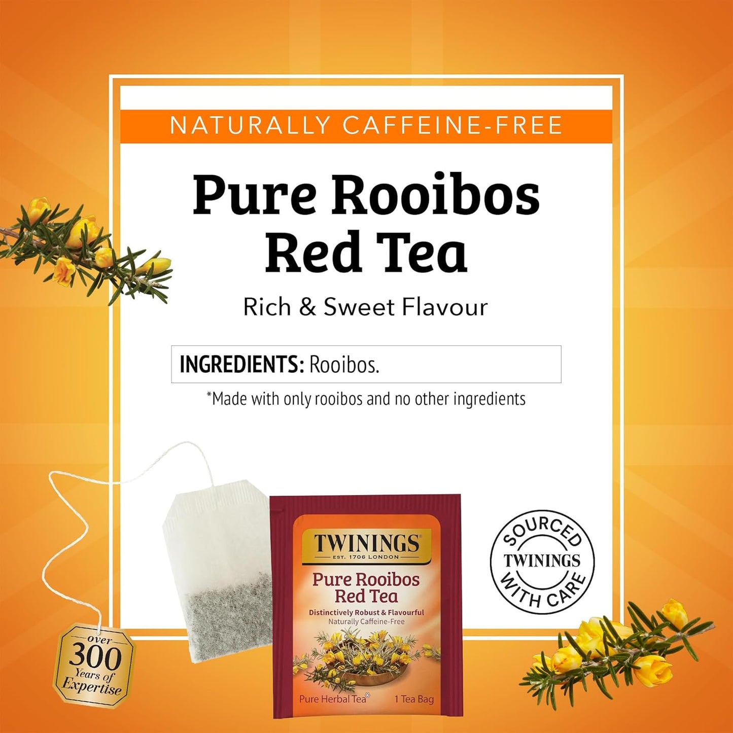Twinings Pure Rooibos Red Tea, 20 Tea Bags