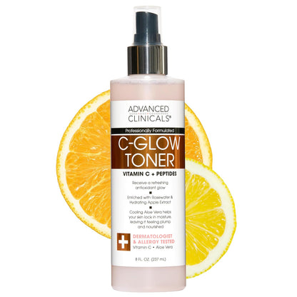 Advanced Clinicals C-Glow Toner Vitamin C + Peptides 237ml