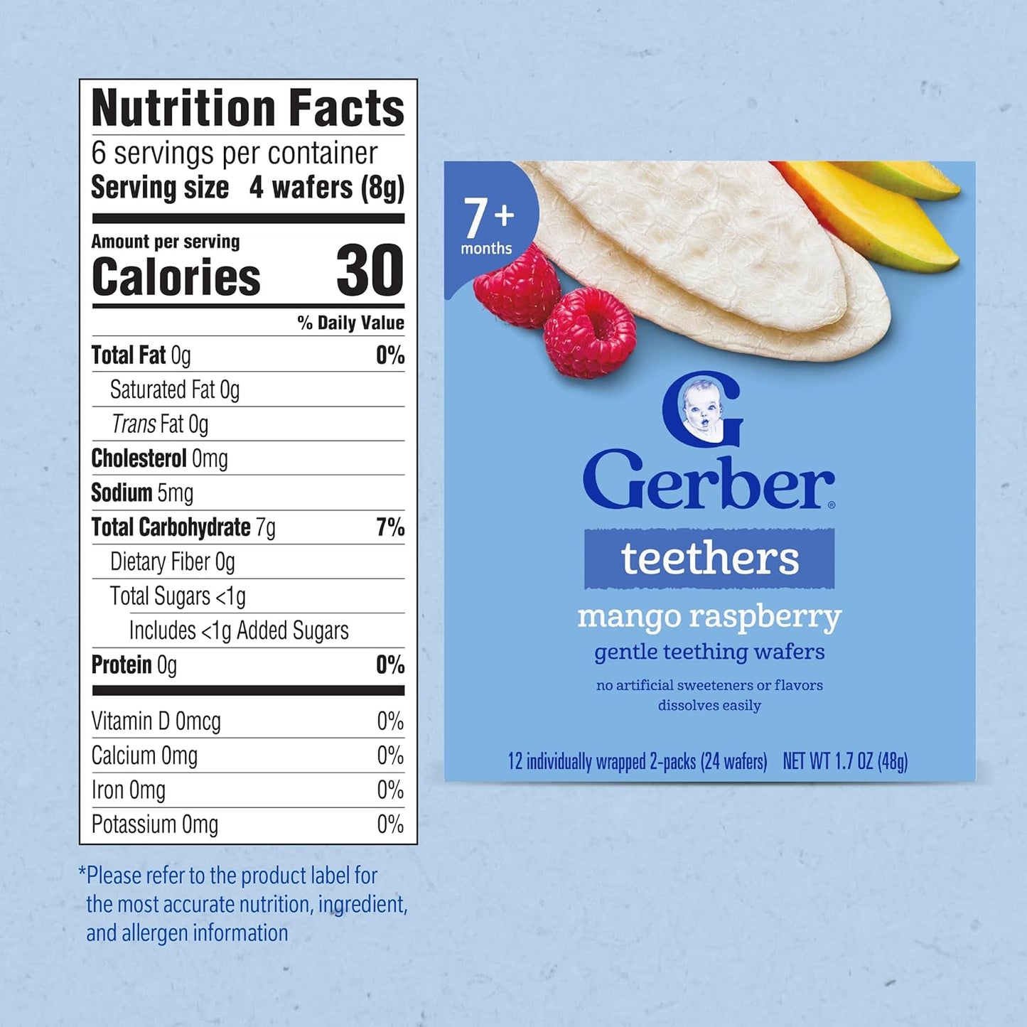Gerber Teethers Gentle Teething Wafers, 24 Wafers