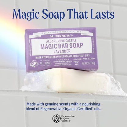Dr. Bronner's Lavender Pure-Castile Magic Bar Soap 140g