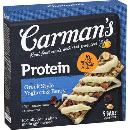 Carman's Protein Bars Greek Style Yoghurt & Berry, 5 Bars