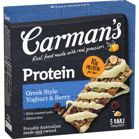 Carman's Protein Bars Greek Style Yoghurt & Berry, 5 Bars