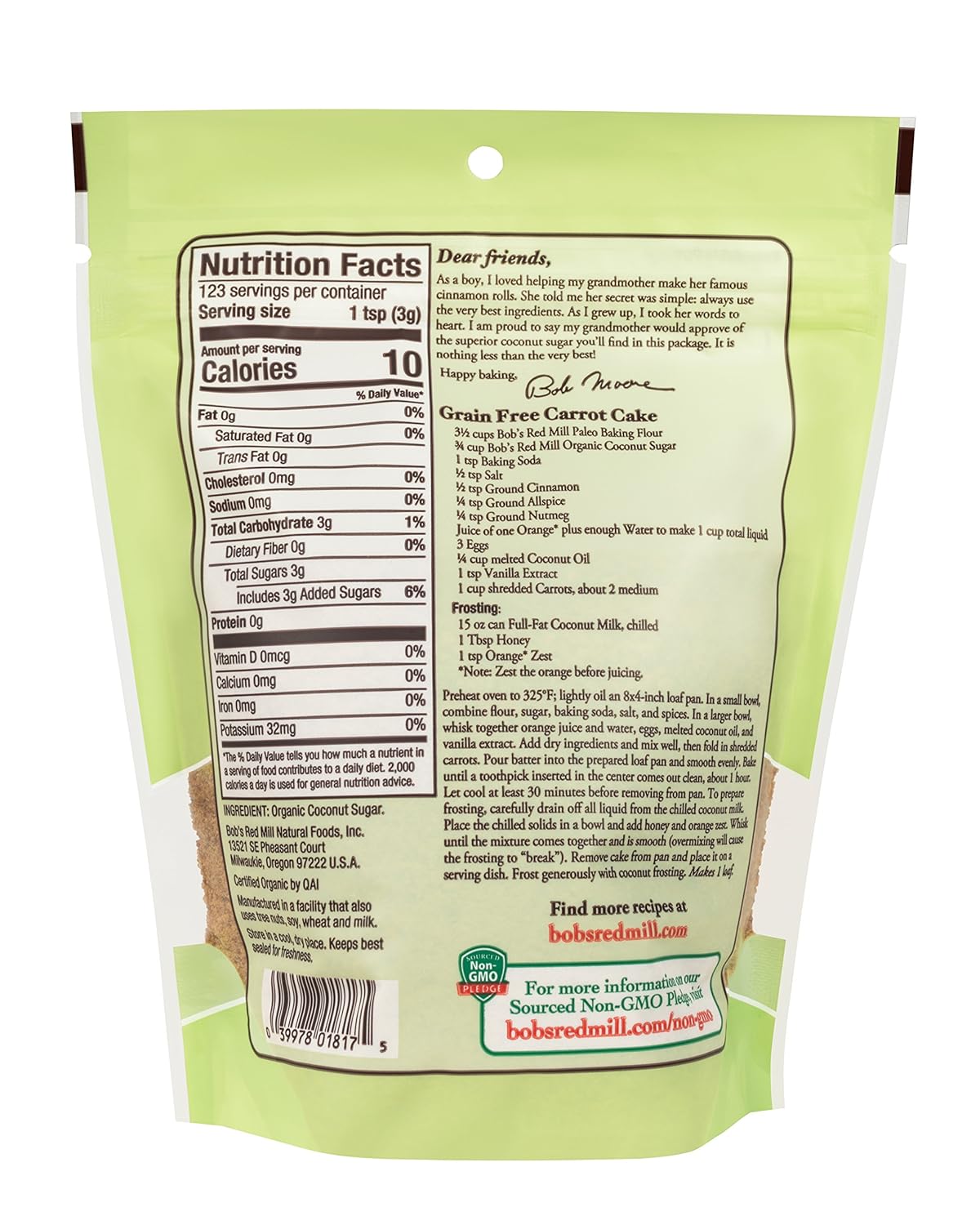 Bob's Red Mill Organic Coconut Sugar 369g