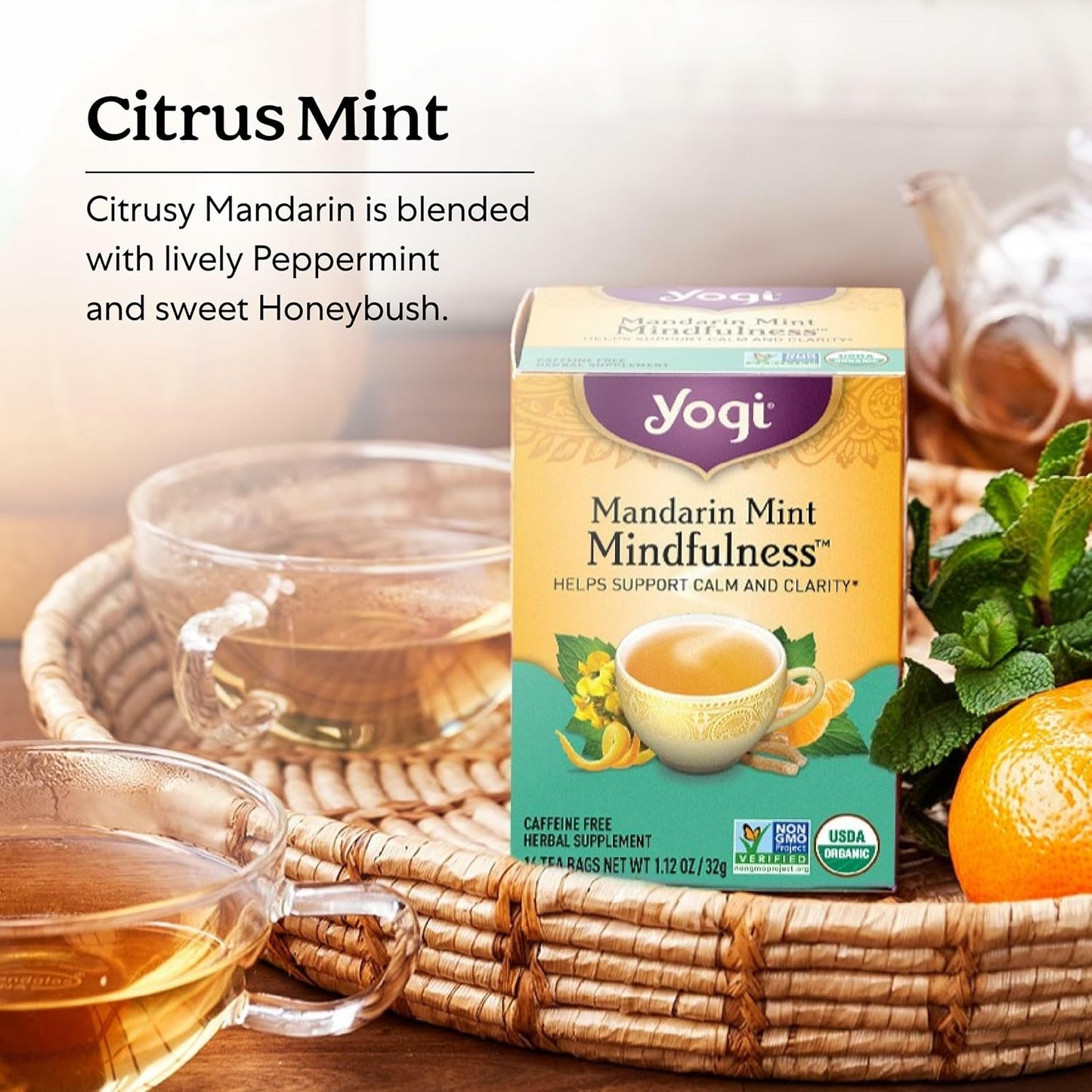 Yogi Mandarin Mint Mindfulness Tea, 1 Sachet