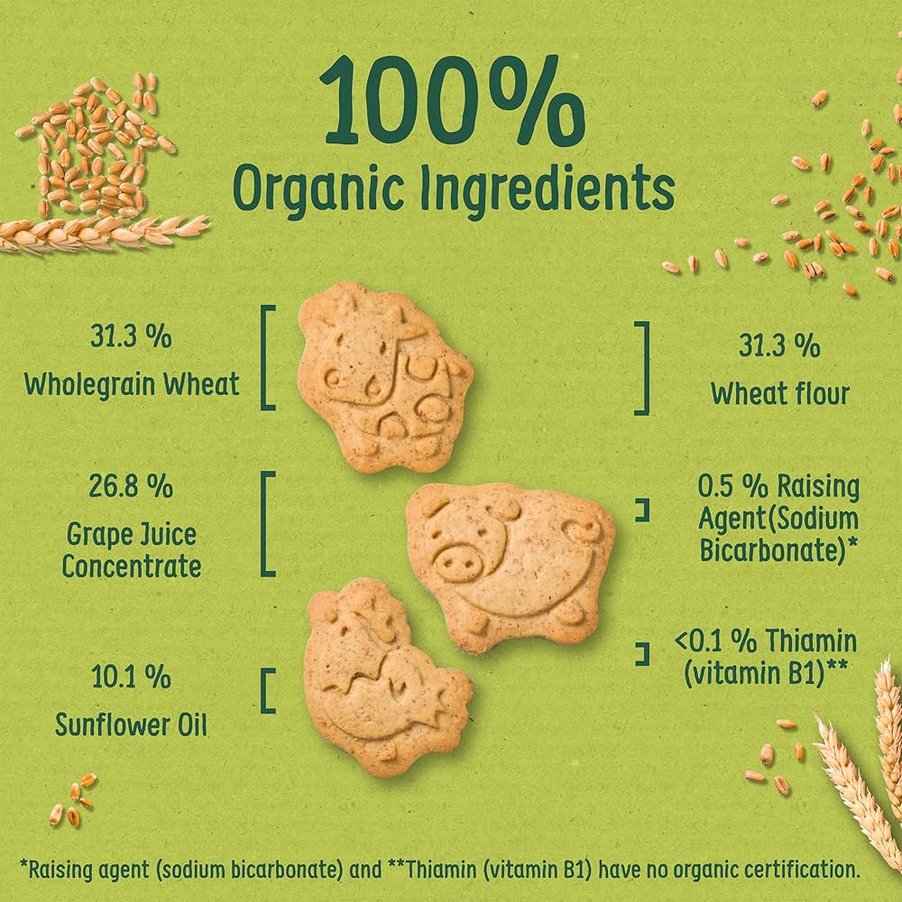 Organix Farm Animal Biscuits, 7 Portions