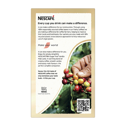 Nescafe 98% Sugar Free Vanilla Malt Latte, 10 Sachets