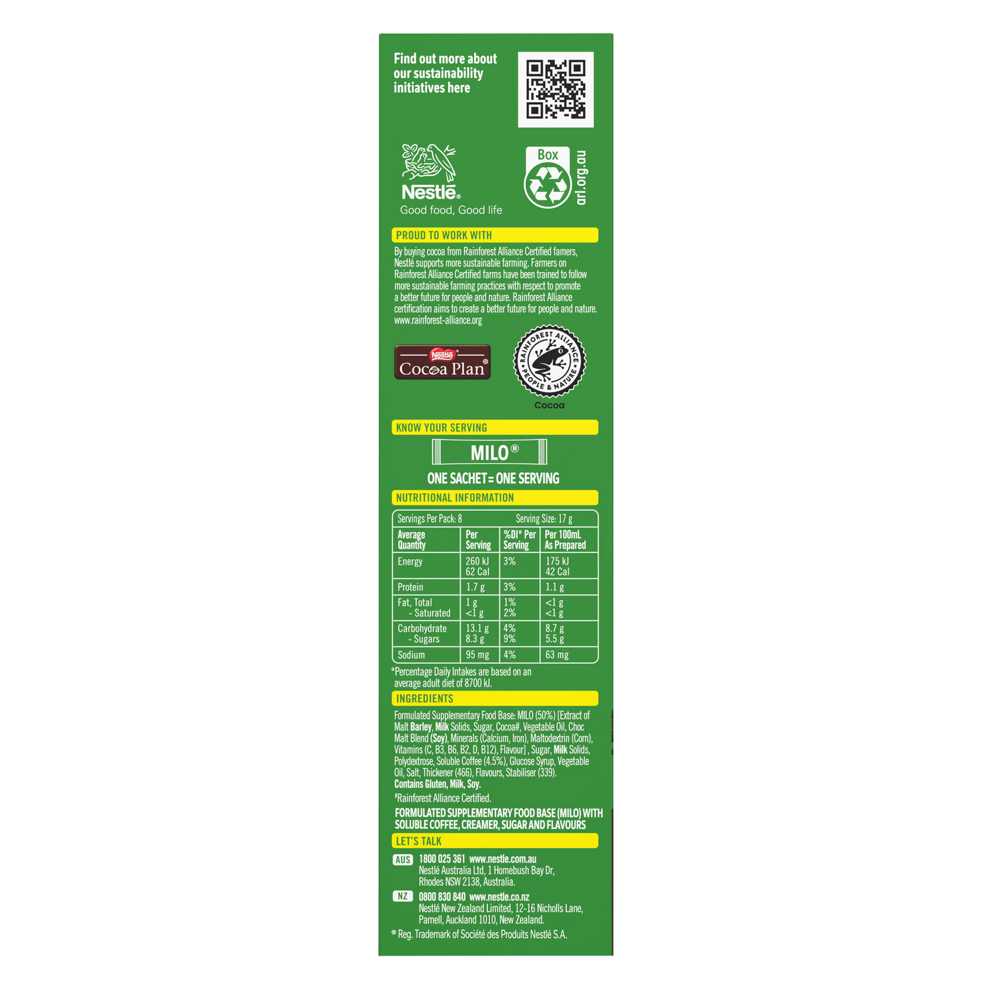 Nestle Milo Mocha, 8 Sachets