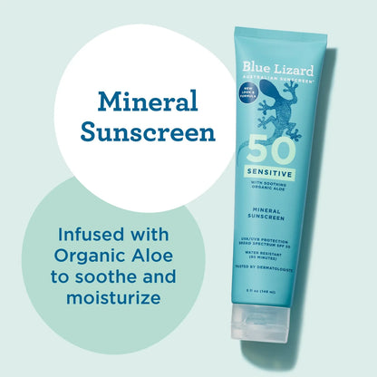 Blue Lizard Sensitive Mineral Sunscreen SPF50, 148ml