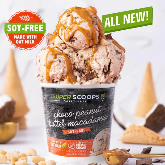 Super Scoops Choco Peanut Butter Macadamia Vegan Ice Cream