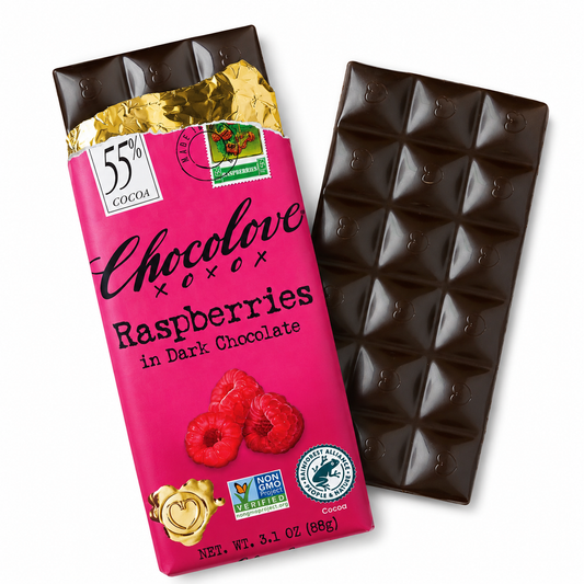 Chocolove Raspberries in Dark Chocolate 88g