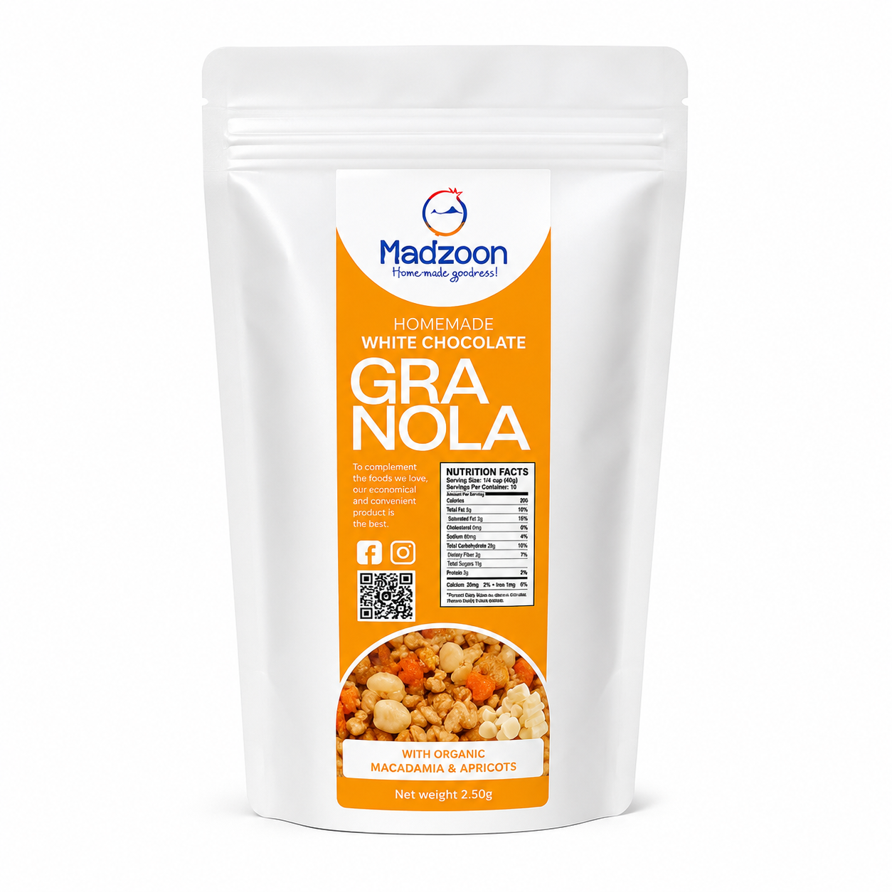 Madzoon White Chocolate Granola 160g