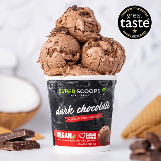 Super Scoops Dark Chocolate Vegan Ice Cream