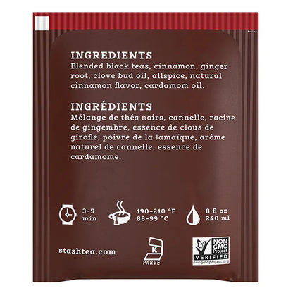 Stash Double Spice Chai Black Tea, 18 Tea Bags