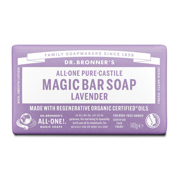 Dr. Bronner's Lavender Pure-Castile Magic Bar Soap 140g