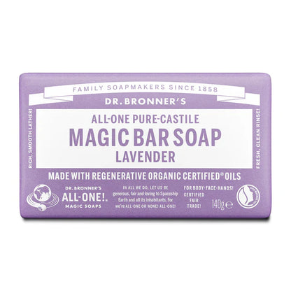 Dr. Bronner's Lavender Pure-Castile Magic Bar Soap 140g