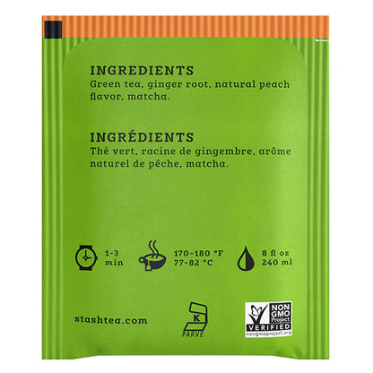 Stash Ginger Peach Green Tea & Matcha, 18 Tea Bags