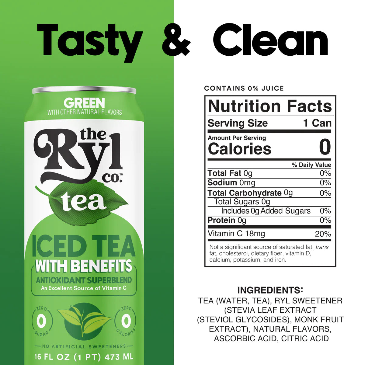 The Ryl Co. Green Iced Tea w/ Benefits 473ml