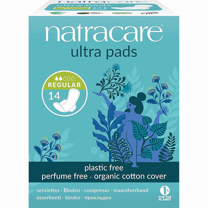 Natracare Ultra Pads Regular Organic Cotton Cover, 14 Pads