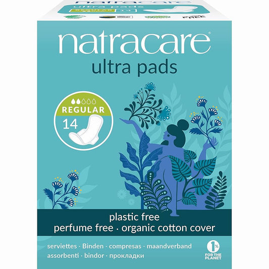 Natracare Ultra Pads Regular Organic Cotton Cover, 14 Pads