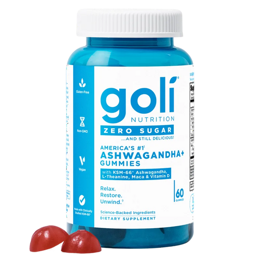 Goli Nutrition Ashwagandha+ Zero Sugar, 60 Gummies