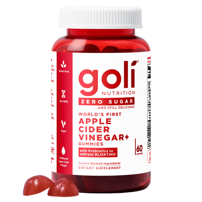 Goli Nutrition Apple Cider Vinegar+ Zero Sugar, 60 Gummies