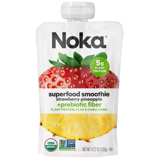 Noka Superfood Smoothies + Prebiotic Fiber & Flax, Strawberry Pineaple 120g
