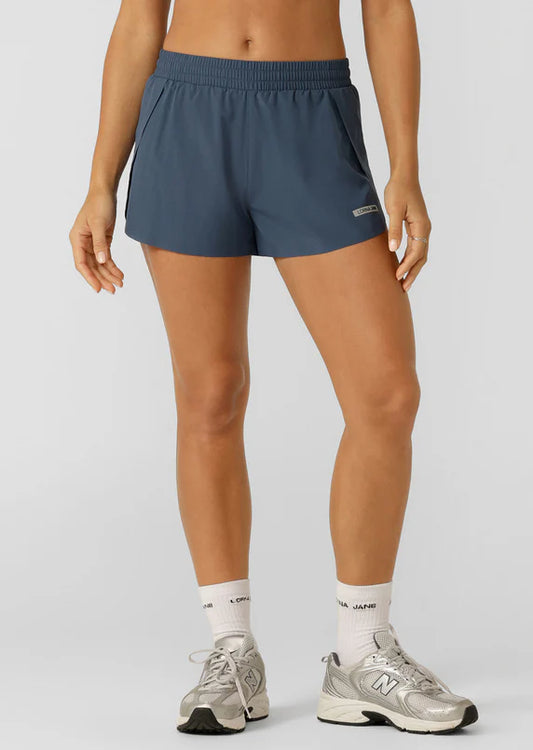 Lorna Jane Pale Indigo Lightspeed Phone Pocket Run Shorts