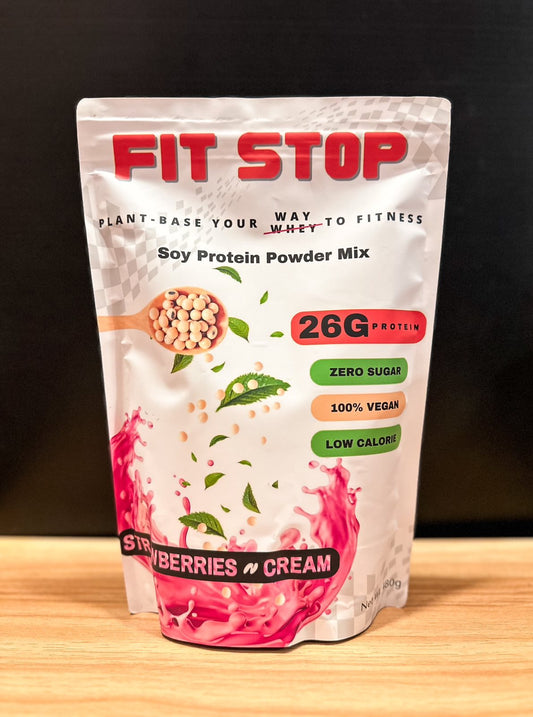Fit Stop Strawberries N Cream Soy Protein Powder Mix 480g
