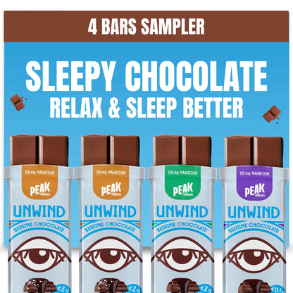Peak Unwind Bedtime Chocolate, 9-Bar Sampler Pack