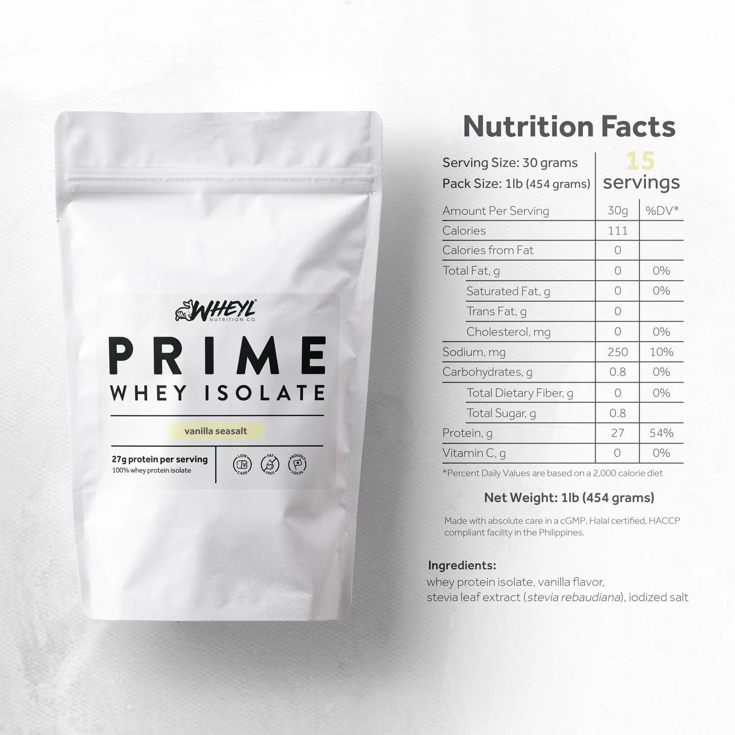 Wheyl Prime Vanilla Seasalt Whey Isolate