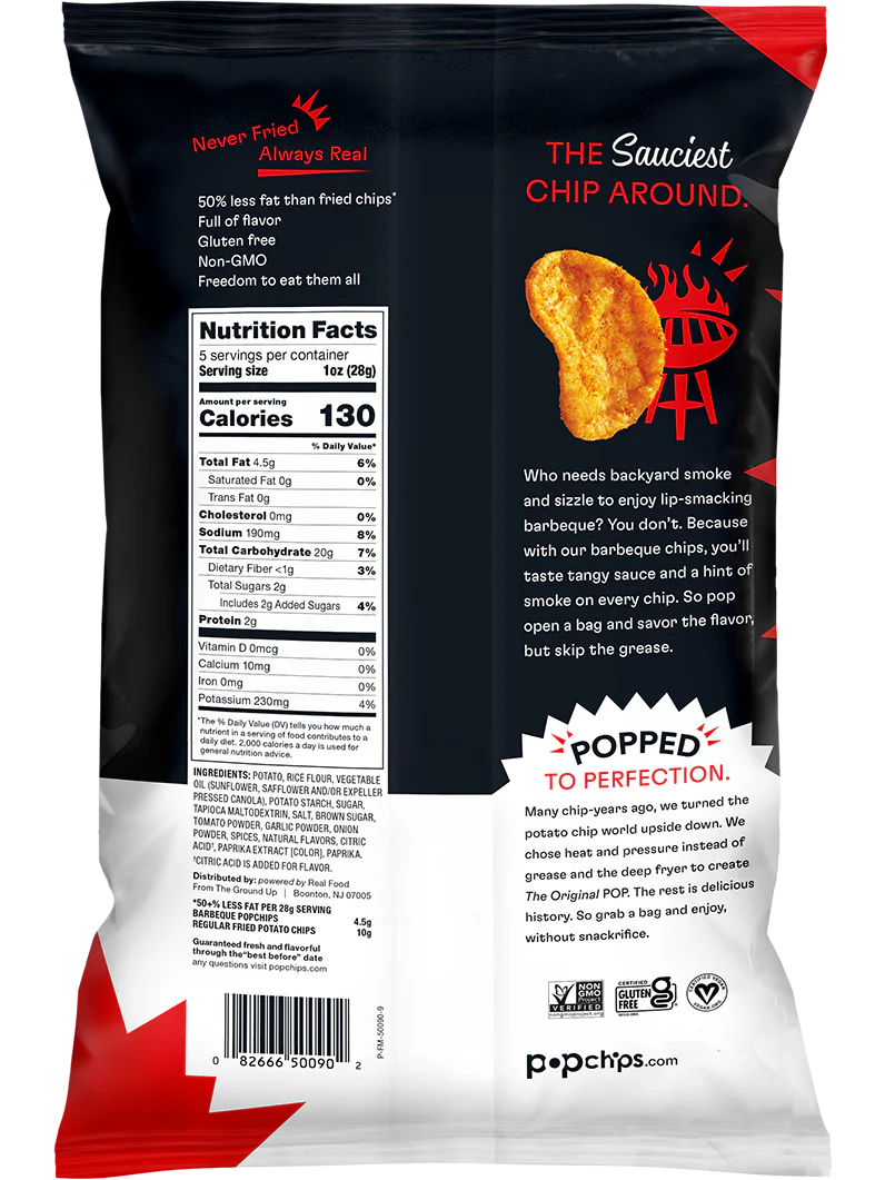 Popchips Barbeque Potato Chips 142g