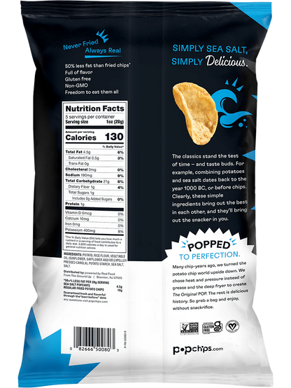 Popchips Original Sea Salt Potato Chips 142g