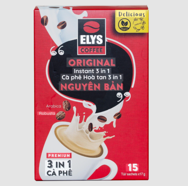 Elys 3 in 1 Instant Coffee, 15 Sachets
