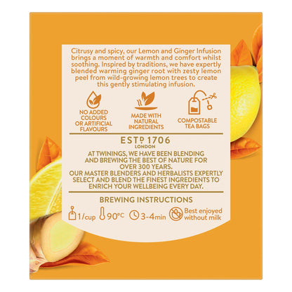 Twinings Lemon & Ginger Tea, 80 Bags