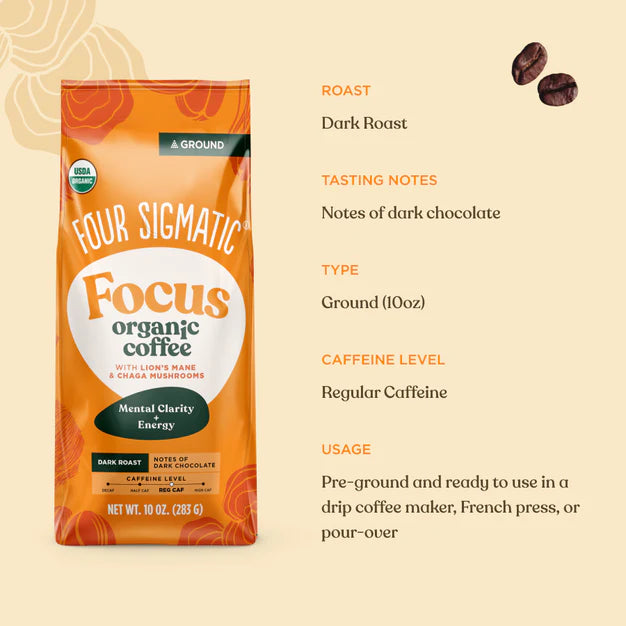 Four Sigmatic Focus Organic Ground Coffee 283g