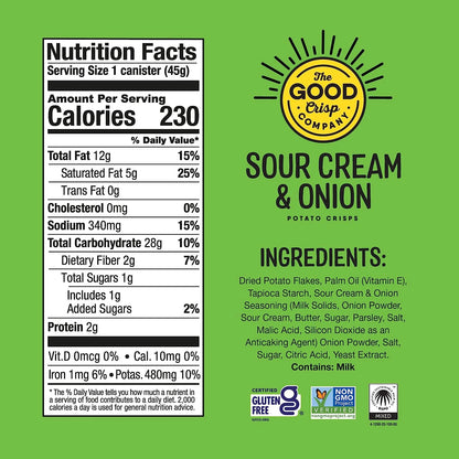 The Good Crisp Sour Cream & Onion Potato Crisps 45g