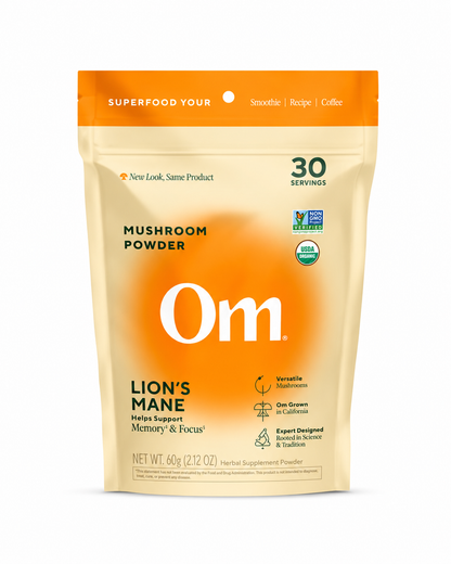 Om Lion's Mane Organic Mushroom Powder 100g