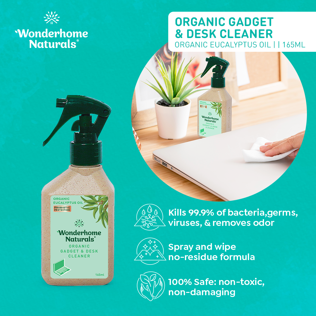 Wonderhome Naturals Organic Gadget & Desk Cleaner Eucalyptus Oil 165ml