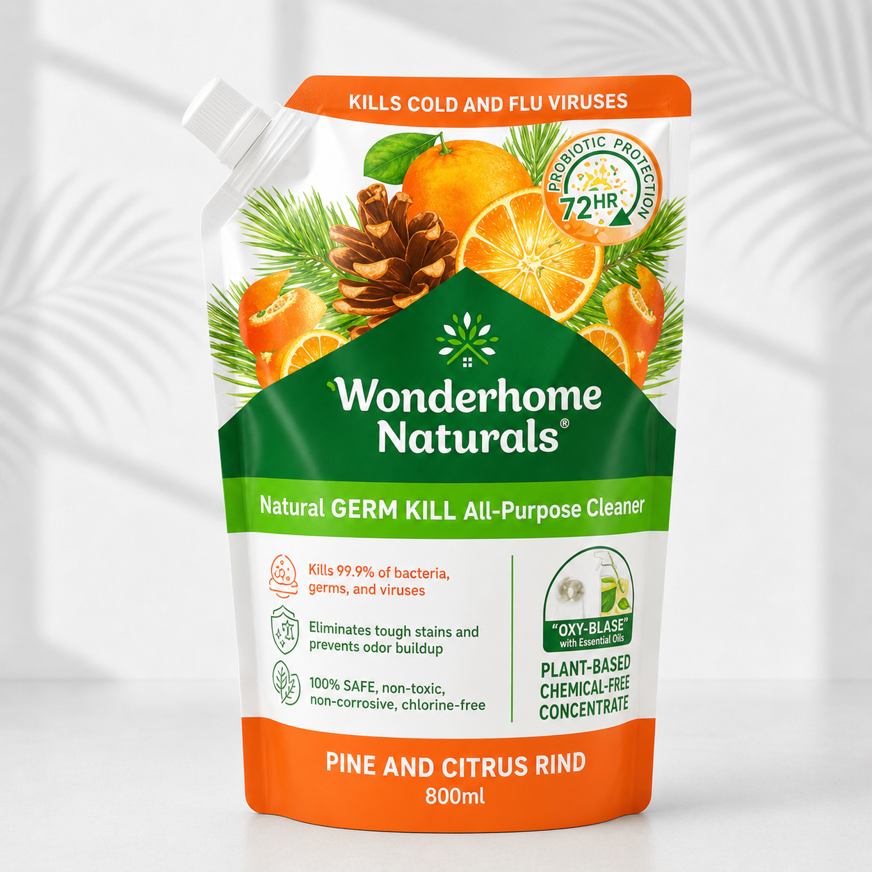 Wonderhome Naturals Citrus Rind Germ-Kill All-Purpose Cleaner 800ml
