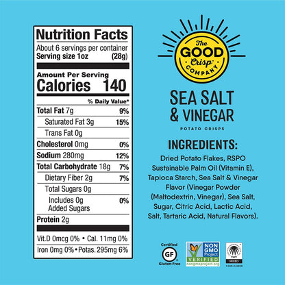 The Good Crisp Sea Salt & Vinegar Potato Crisps 160g