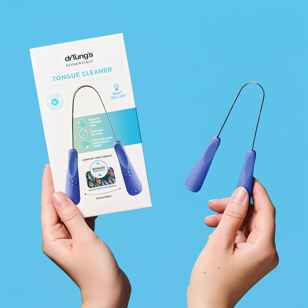 Dr. Tung's Stainless Steel Tongue Cleaner w/ Travel Pouch