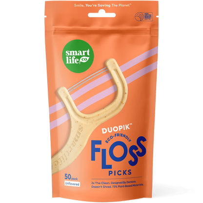 SmartLifeco DuoPik Unflavored Dental Floss Picks, 50/Pack