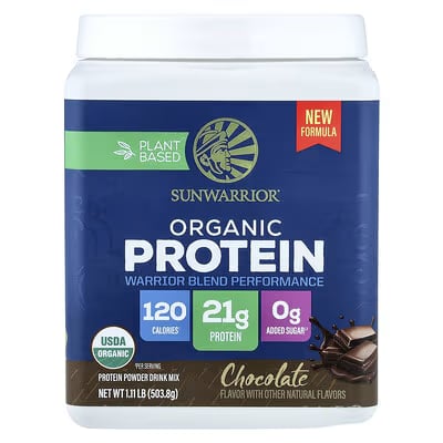 Sunwarrior Organic Protein Warrior Chocolate Blend Performance 503.8g