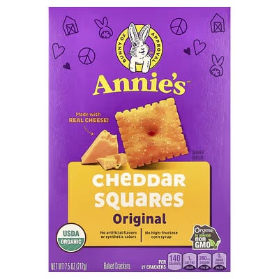 Annie's Homegrown Organic Original Cheddar Squares 213g