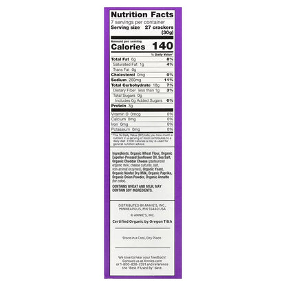 Annie's Homegrown Organic Original Cheddar Squares 213g